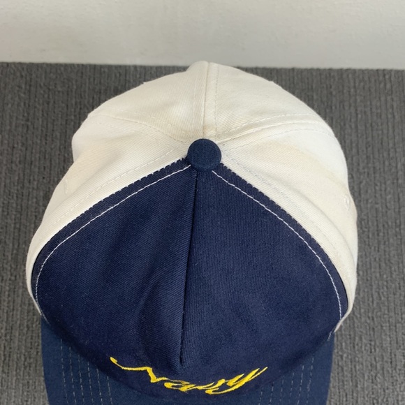 Vintage Navy Snapback Hat Mens Adjustable Navy Blue White Barker Specialty USA - Picture 5 of 15